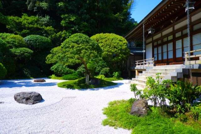 Simplicity of zen garden in Hokokuji
